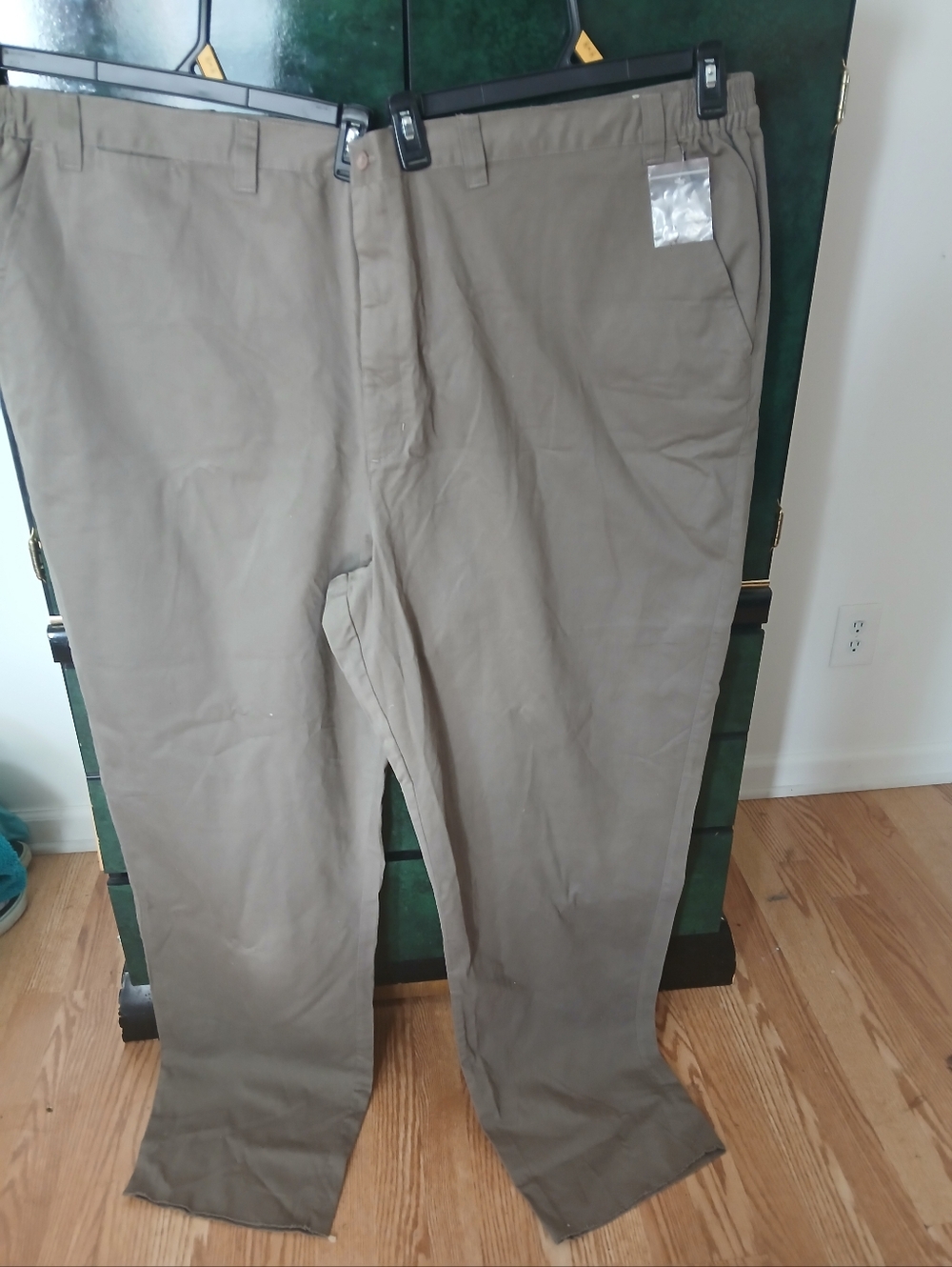 King Size Mens Pants Drab Olive Green RN 88842 Sz 60/38 5 Pocket NWOT Zip Button